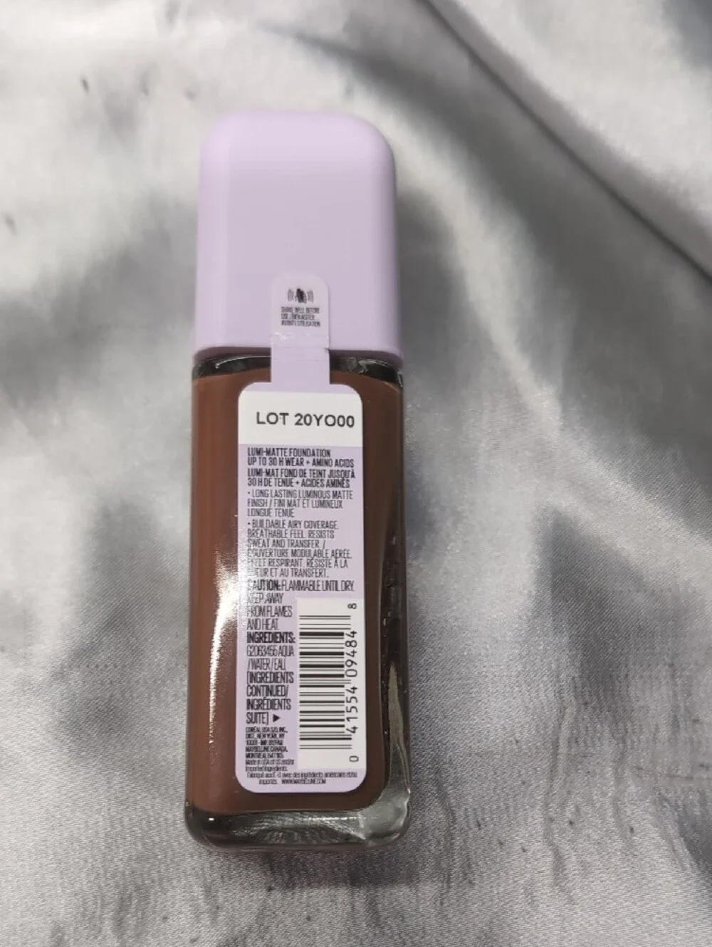 Maybelline Super Stay Lumi-Matte Foundation - Deep Brown with Lilac Cap